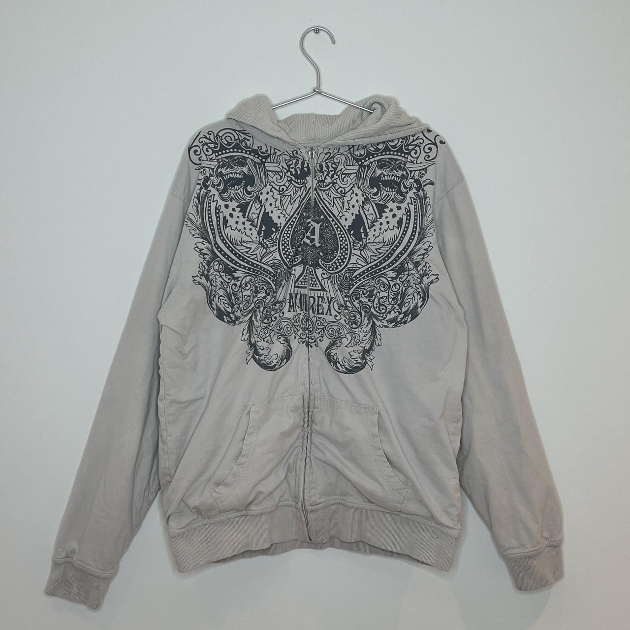 Sweat à Capuche Zippé Affliction Sinful Vintage Femme Taille M - Coton, Style Cyber Grunge Années 2000