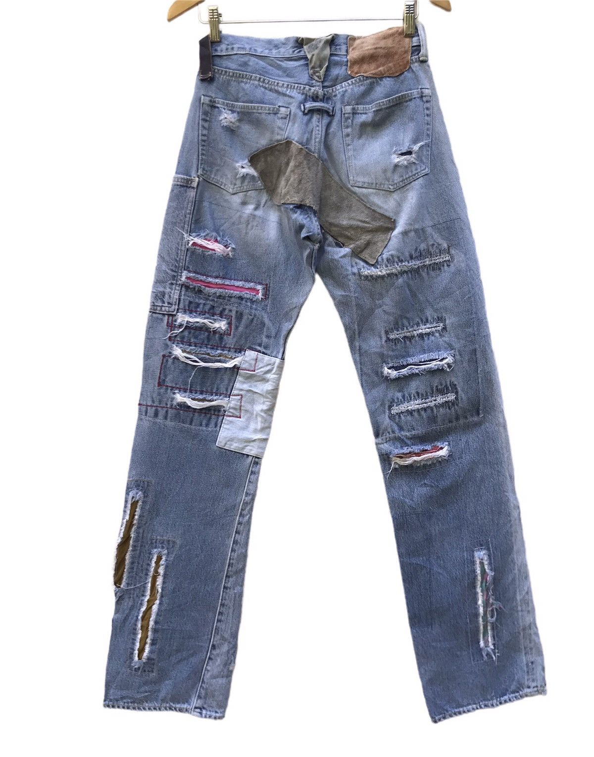 image of Ficce Yoshiyuki Konishi Distressed Patchwork Selvedge Denim, Men's (Size 28)