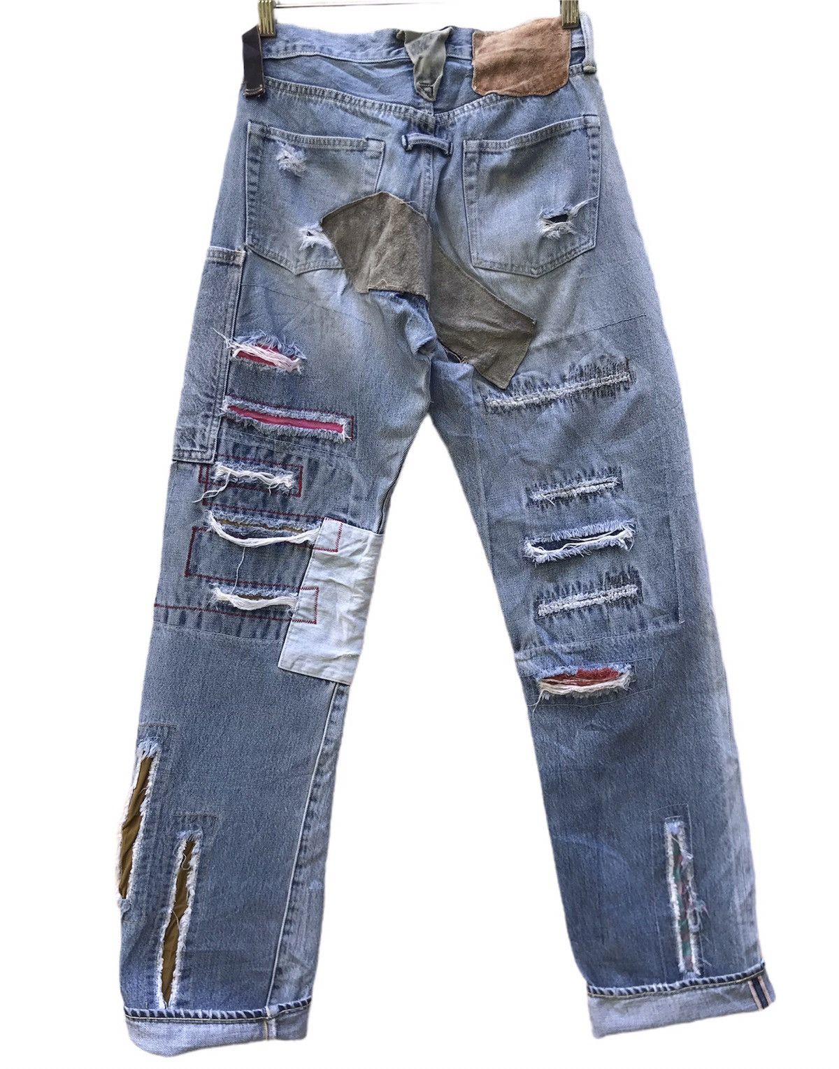 Yoshiyuki Konishi Ficce Yoshiyuki Konishi Distressed Patchwork Selvedge Denim Size US 28 / EU 44 - 2 Thumbnail