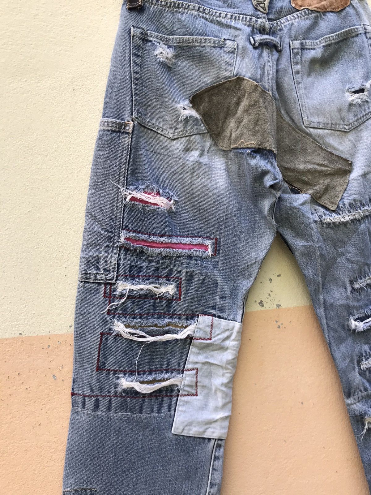 Yoshiyuki Konishi Ficce Yoshiyuki Konishi Distressed Patchwork Selvedge Denim Size US 28 / EU 44 - 9 Thumbnail