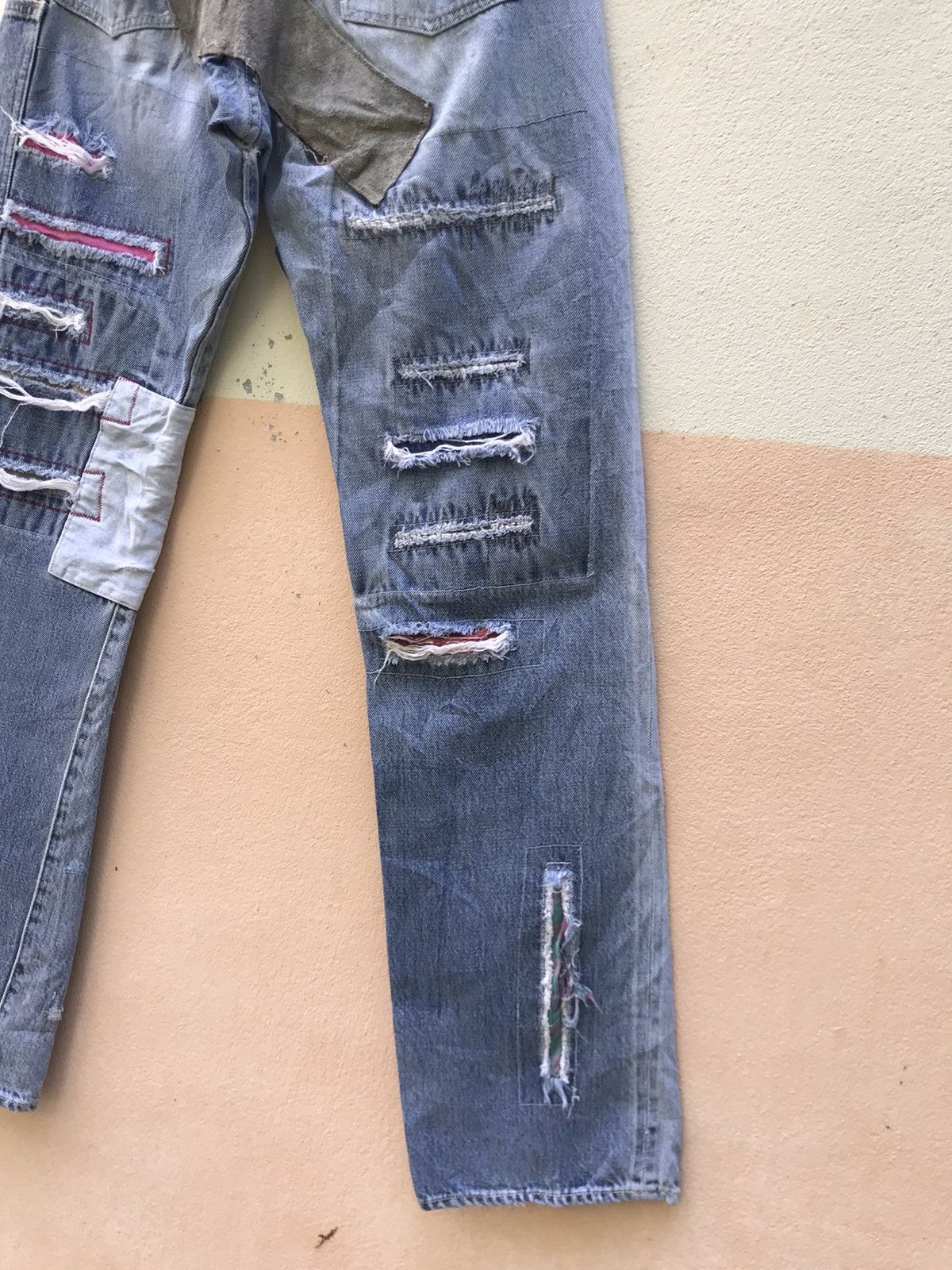 Yoshiyuki Konishi Ficce Yoshiyuki Konishi Distressed Patchwork Selvedge Denim Size US 28 / EU 44 - 11 Thumbnail