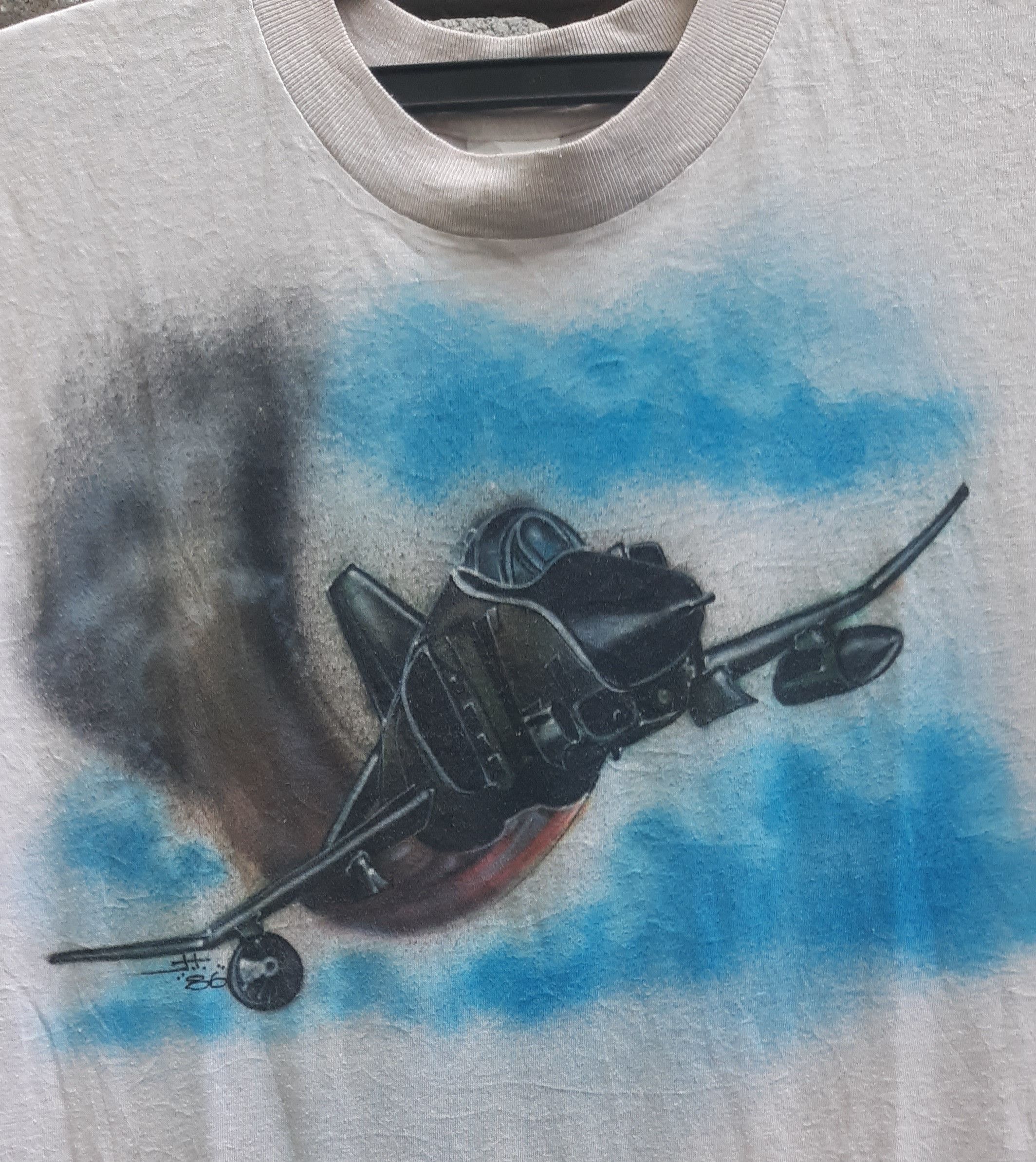 Army Of Me Vintage 80s Jets Fighter airbrush print t shirt Size US S / EU 44-46 / 1 - 8 Thumbnail