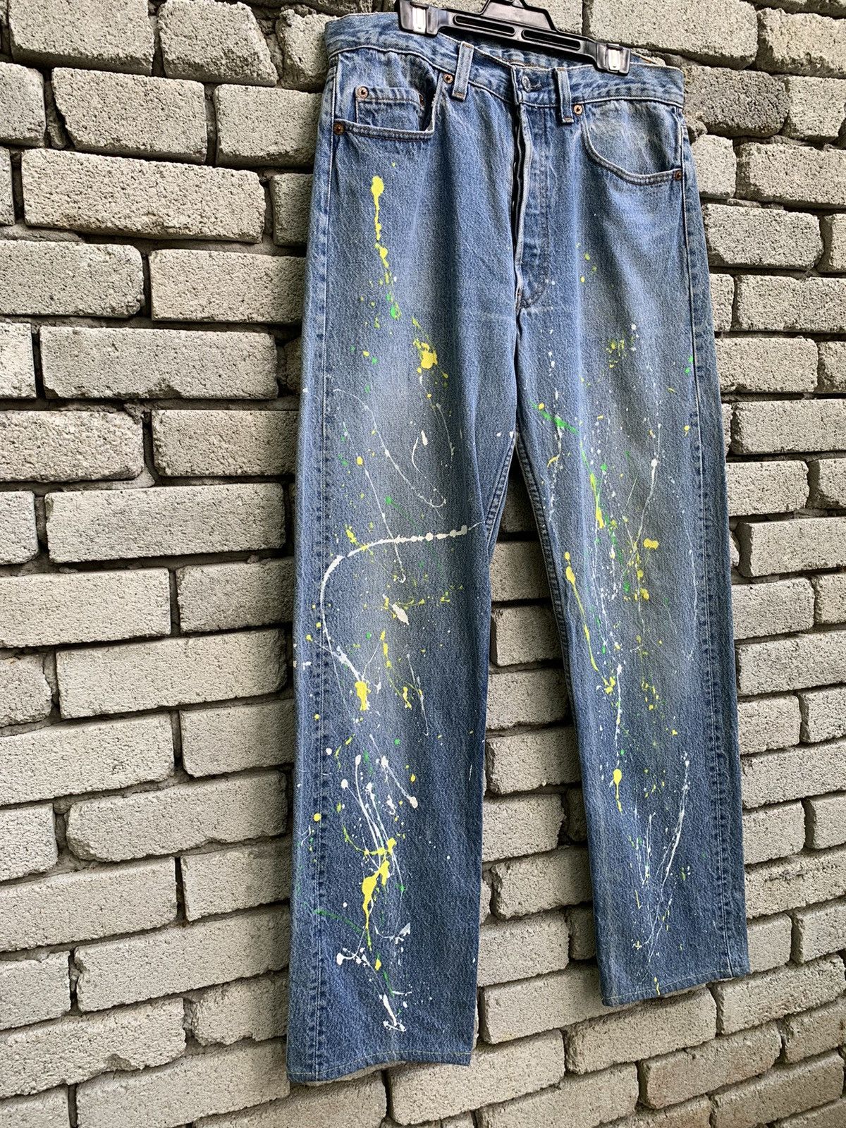 Levi's Vintage 90s Levi’s 501 Paint Splatter Denim Jeans Size US 30 / EU 46 - 4 Thumbnail