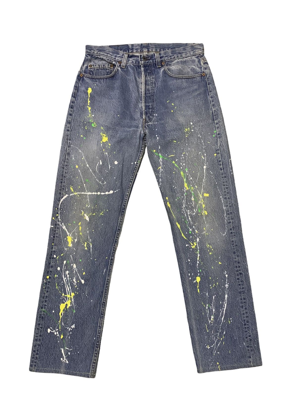 Levi's Vintage 90s Levi’s 501 Paint Splatter Denim Jeans Size US 30 / EU 46 - 2 Thumbnail