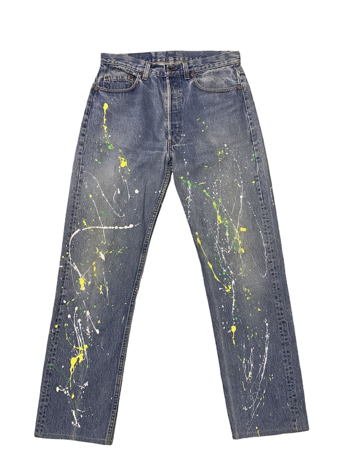 image of Levis x Vintage 90's Levi’S 501 Paint Splatter Denim Jeans in Hand Painted, Men's (Size 30)