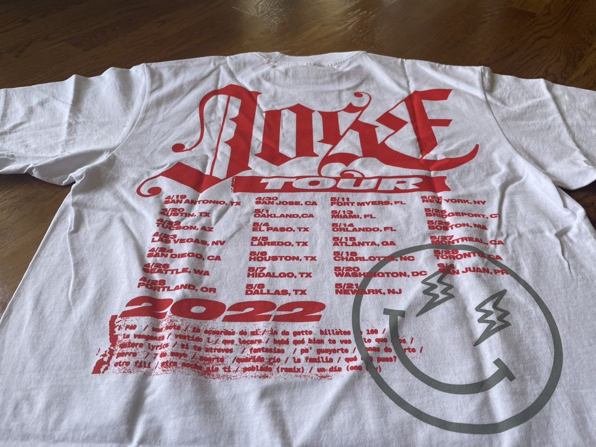 J Balvin Small Tracklist Jose Tour 2022 1 2 White Bad Board ABC Shirt Size US S / EU 44-46 / 1 - 5 Thumbnail