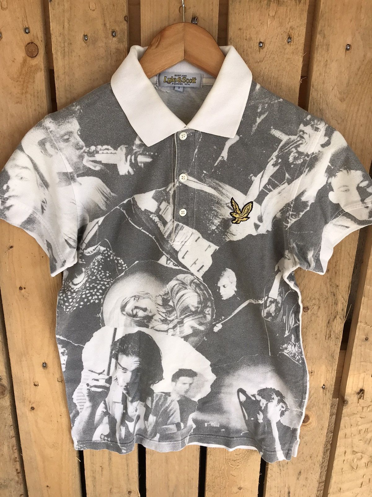 Band Tees × Lyle & Scott × Vintage Vtg Lyle & Scott All Overprint Morissey Damon Albarn Polo Size US S / EU 44-46 / 1 - 4 Thumbnail
