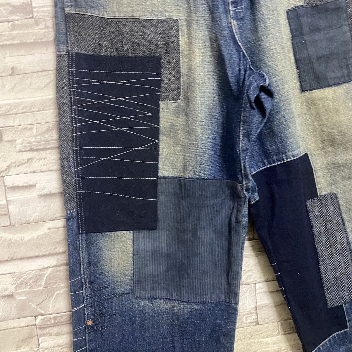 Vintage Vintage LOT29 Denim Baggy Patchwork Jeans Size US 35 - 8 Thumbnail