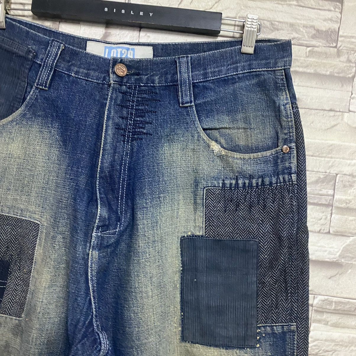Vintage Vintage LOT29 Denim Baggy Patchwork Jeans Size US 35 - 7 Thumbnail