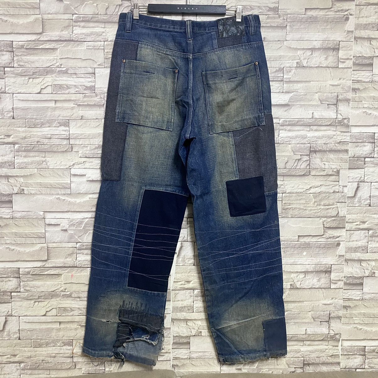 Vintage Vintage LOT29 Denim Baggy Patchwork Jeans Size US 35 - 13 Thumbnail