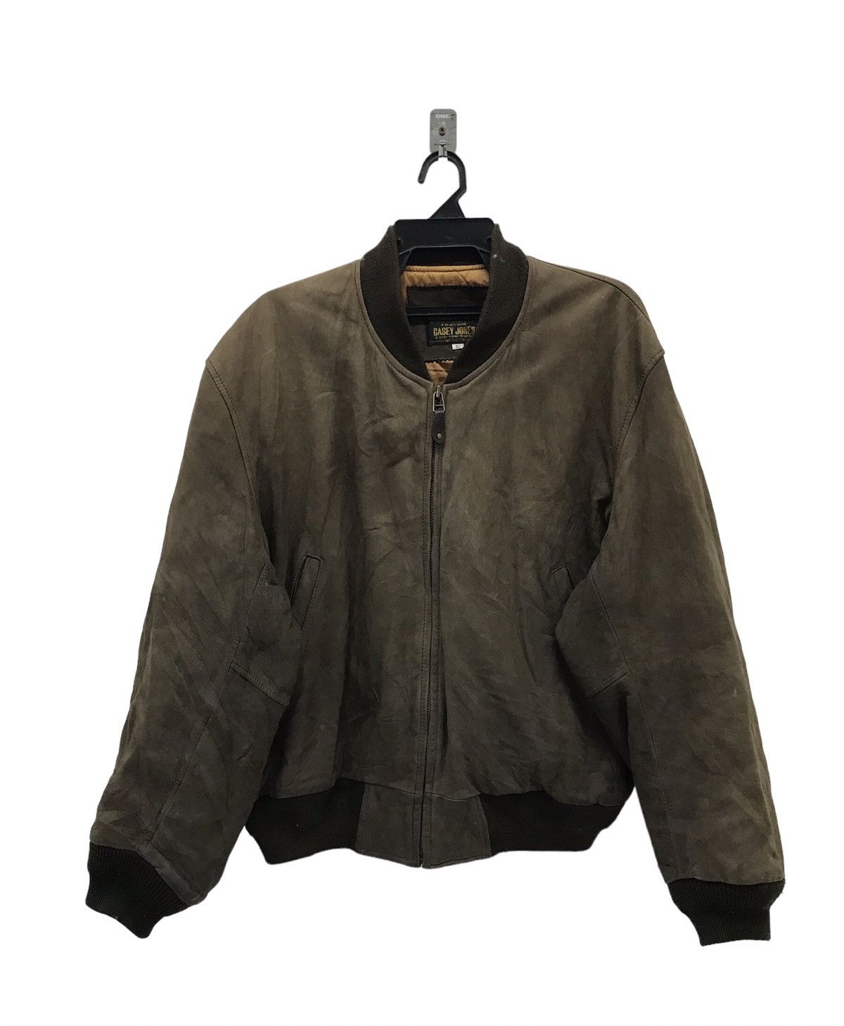 image of Vintage Casey Jones Wrangler Leather Jacket in Brown, Men's (Size Large)