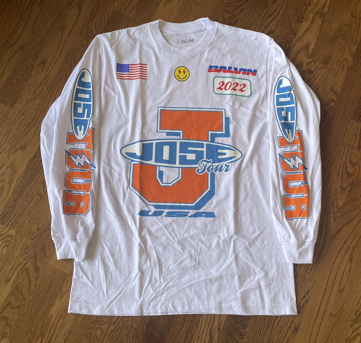 J Balvin × Takashi Murakami × Vintage Large Long Sleeve Racing Jose Tour 2022 White Bad ABC Shirt Size US L / EU 52-54 / 3 - 1 Thumbnail