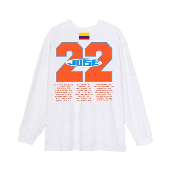 J Balvin × Takashi Murakami × Vintage Large Long Sleeve Racing Jose Tour 2022 White Bad ABC Shirt Size US L / EU 52-54 / 3 - 9 Thumbnail