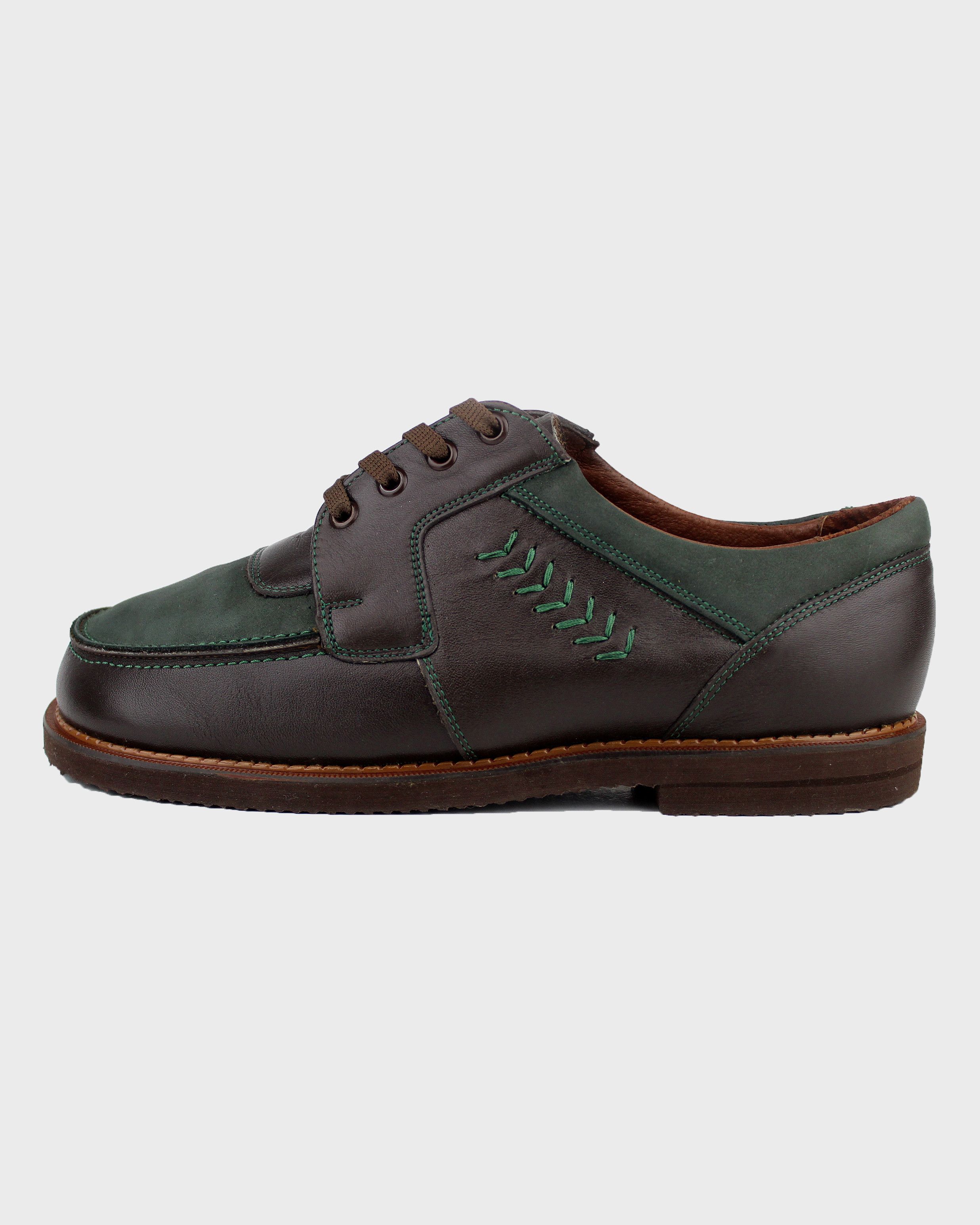 image of Nos 80's Vintage Svit Lace Up Moccasins Shoes Loafers Ds in Dark Brown/Dark Green, Men's (Size 9)