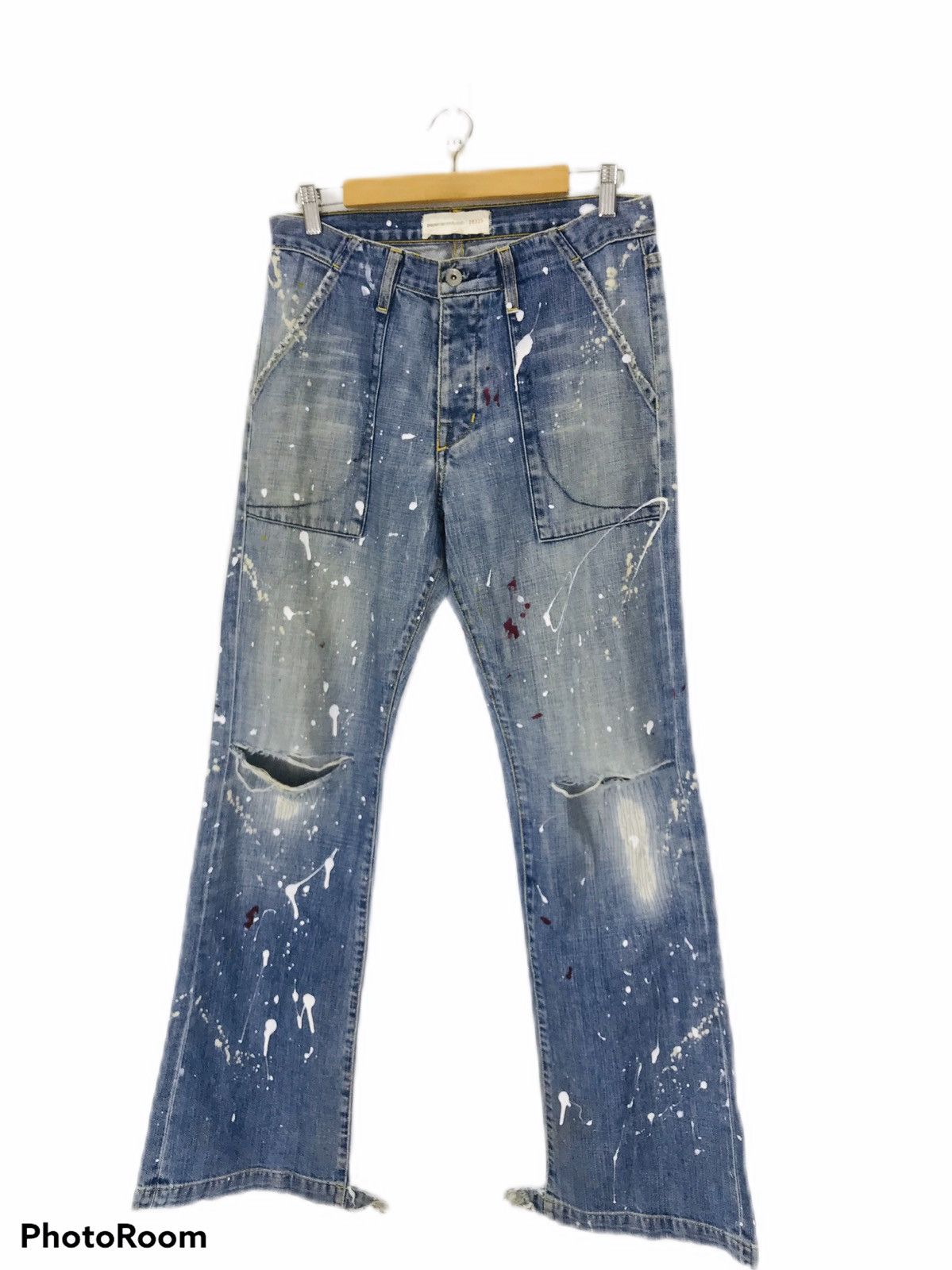 Paper Denim & Cloth × Vintage Vtg paper denim and cloth distressed painter paint flare g30 Size US 32 / EU 48 - 1 Thumbnail