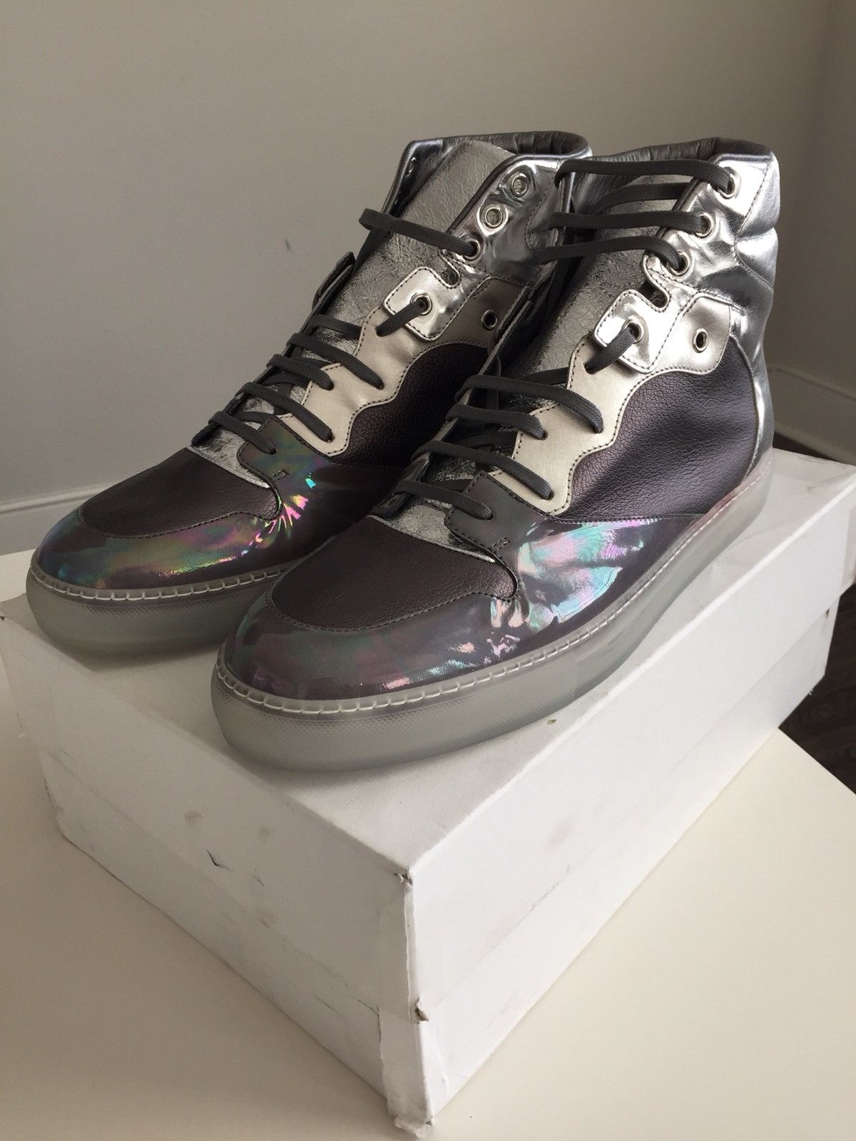 balenciaga holographic boots