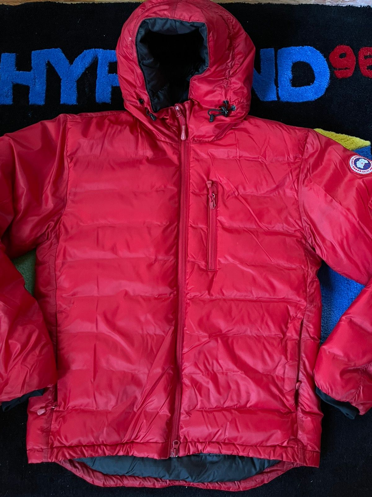 Pre-owned Canada Goose Lodge Down Hoody (m) In Red