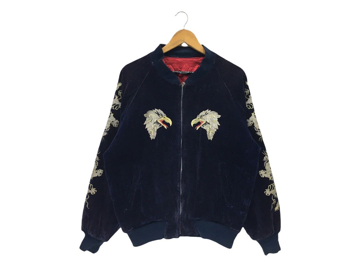 Toyo Enterprises Vintage Ulcolow Bird Vs Dragon Souvenir Sukajan Velvet Jacke Size US M / EU 48-50 / 2 - 2 Thumbnail