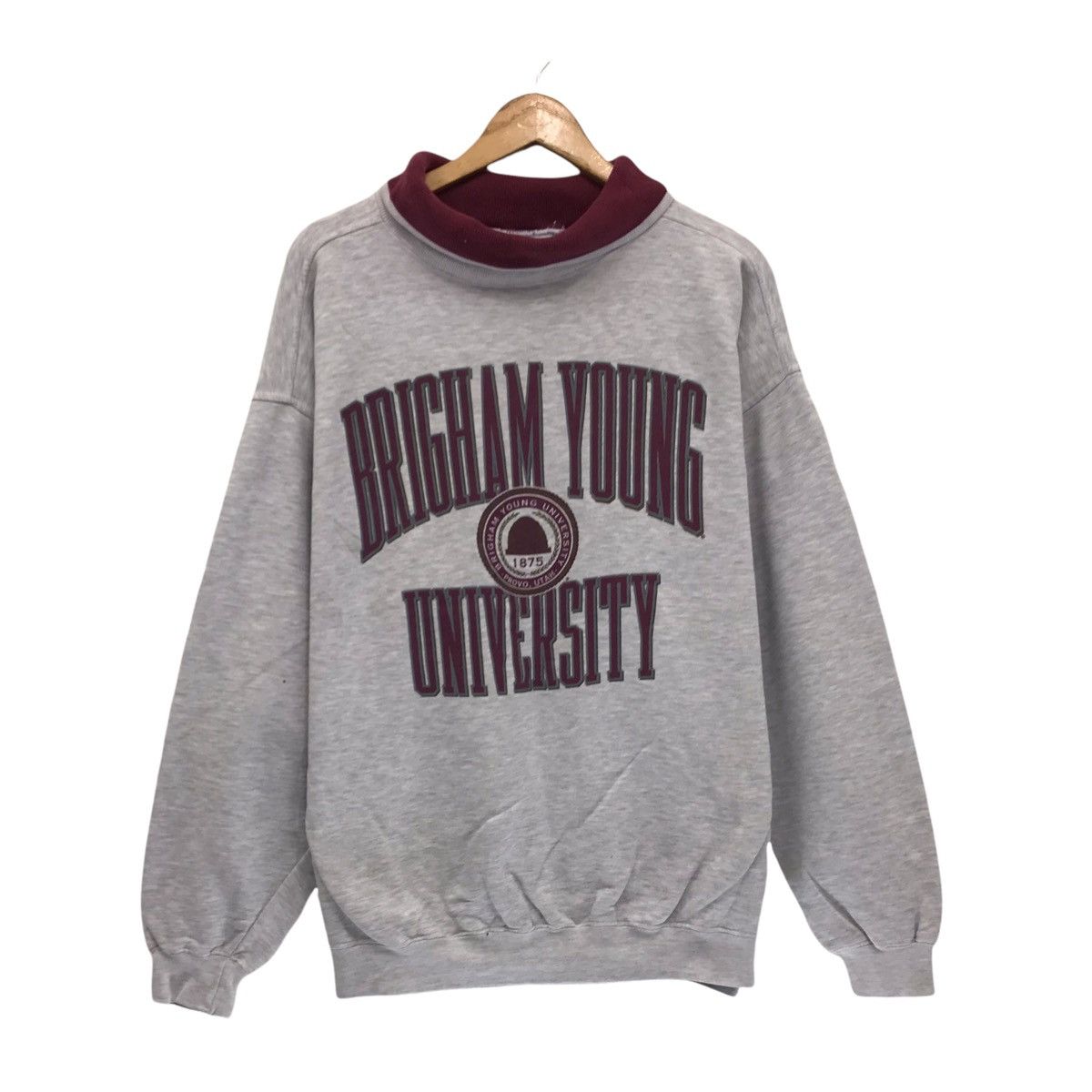 Vintage Vintage Sweatshirt Brigham Young University Hoodie Jumper Size US L / EU 52-54 / 3 - 1 Thumbnail