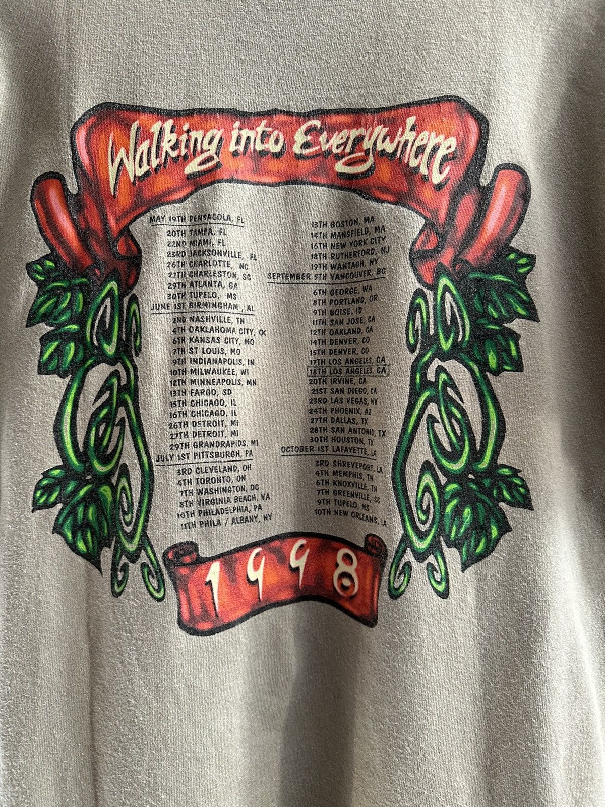 VTG 1998 Page 2024 & Plant World Tour Concert T Shirt L 90s Music Led Zeppelin