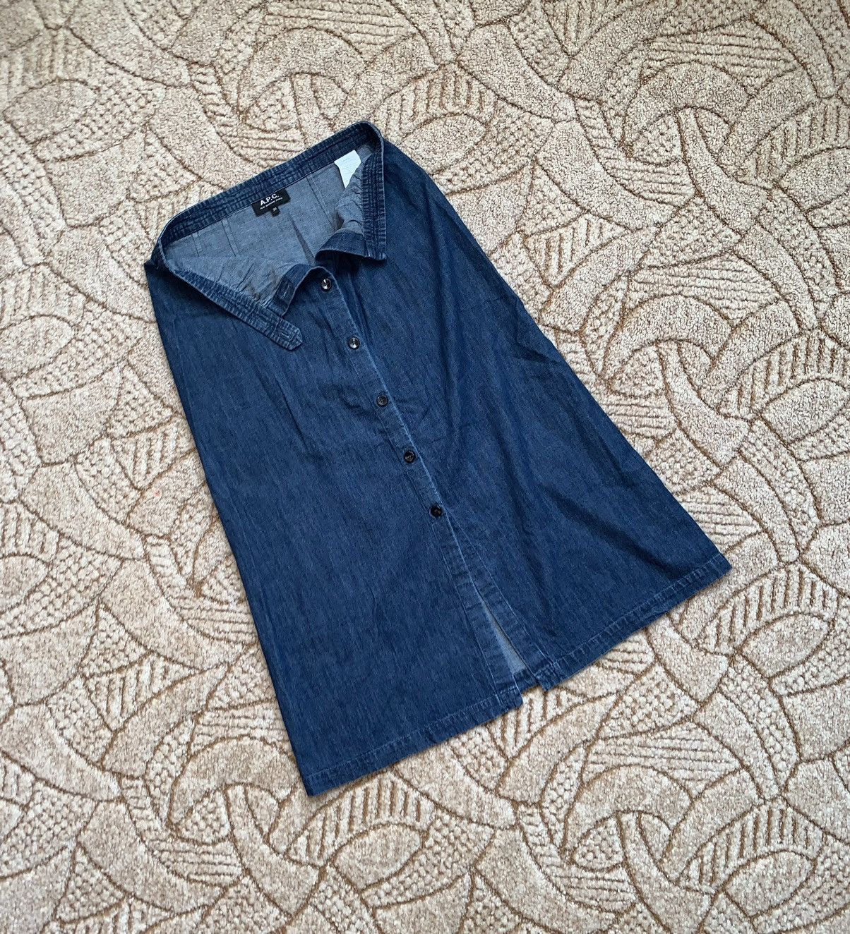 A.P.C. × Vintage APC A.P.C. Rue Madame Paris Denim jeans skirt midi maxi Y2K Size 25" / US 0 / IT 36 - 12 Thumbnail
