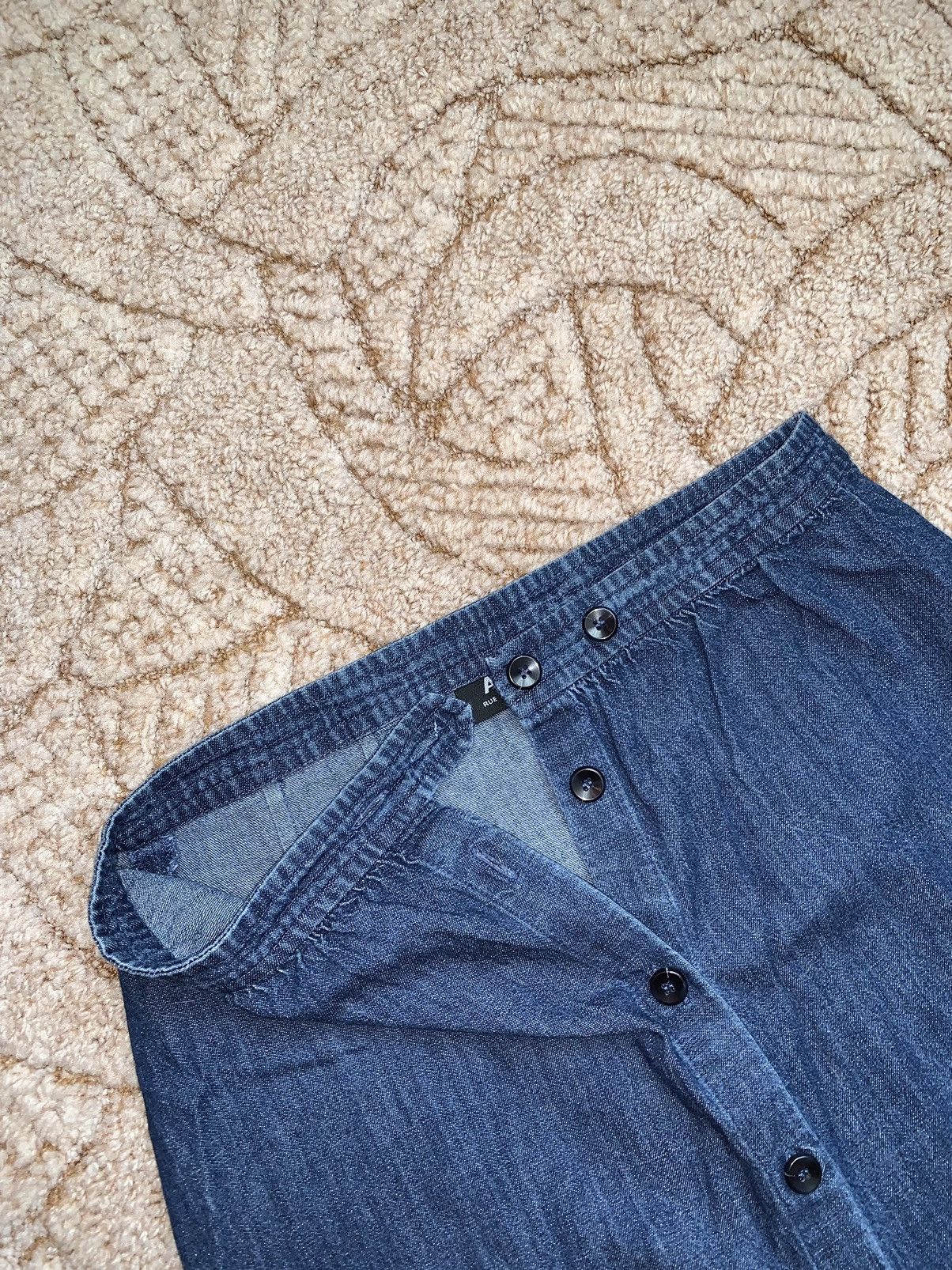 A.P.C. × Vintage APC A.P.C. Rue Madame Paris Denim jeans skirt midi maxi Y2K Size 25" / US 0 / IT 36 - 13 Thumbnail