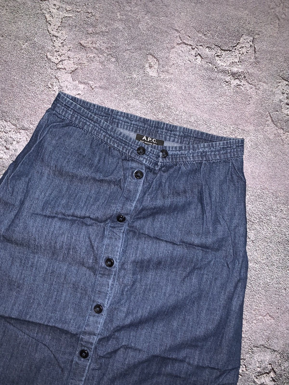 A.P.C. × Vintage APC A.P.C. Rue Madame Paris Denim jeans skirt midi maxi Y2K Size 25" / US 0 / IT 36 - 3 Thumbnail