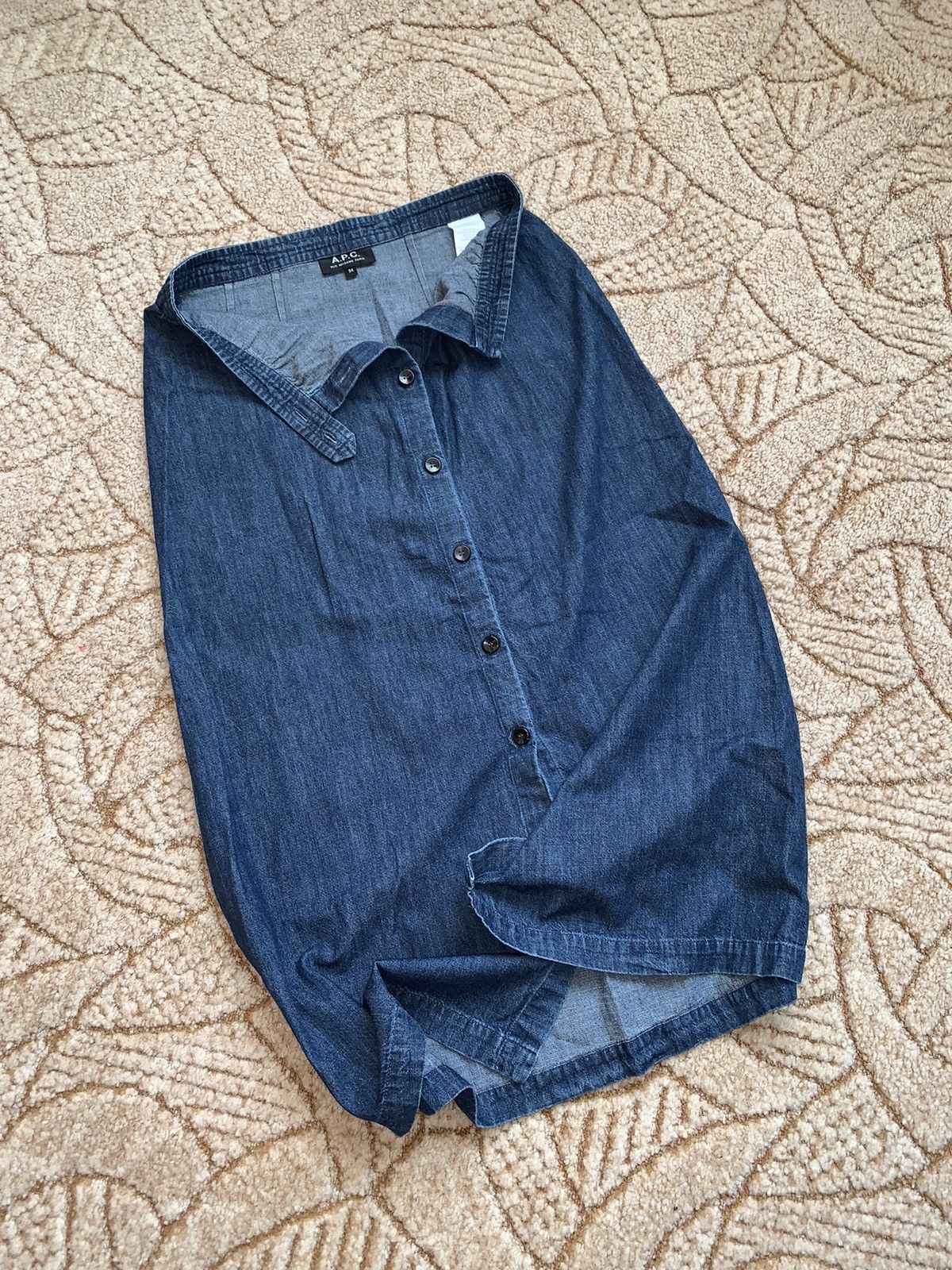 A.P.C. × Vintage APC A.P.C. Rue Madame Paris Denim jeans skirt midi maxi Y2K Size 25" / US 0 / IT 36 - 10 Thumbnail