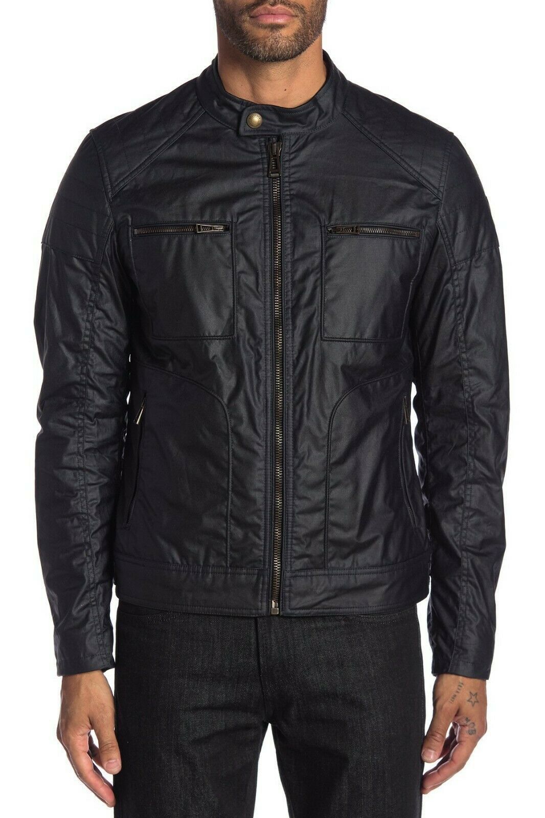 Belstaff Belstaff Weybridge Moto Jacket Navy 6oz Waxed Cotton,40Us Size US M / EU 48-50 / 2 - 5 Thumbnail