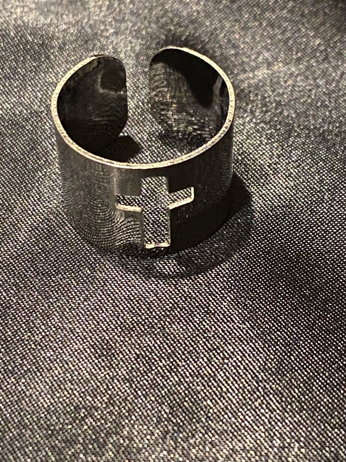 Vintage Punk gothic abstract silver ring Size ONE SIZE - 2 Thumbnail