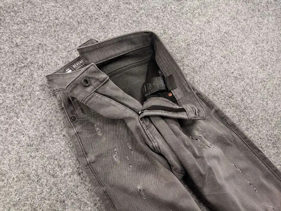 G-Star G Star Raw Revend Super Slim Distressed Denim Grey Jeans Size US 34 / EU 50 - 8 Thumbnail