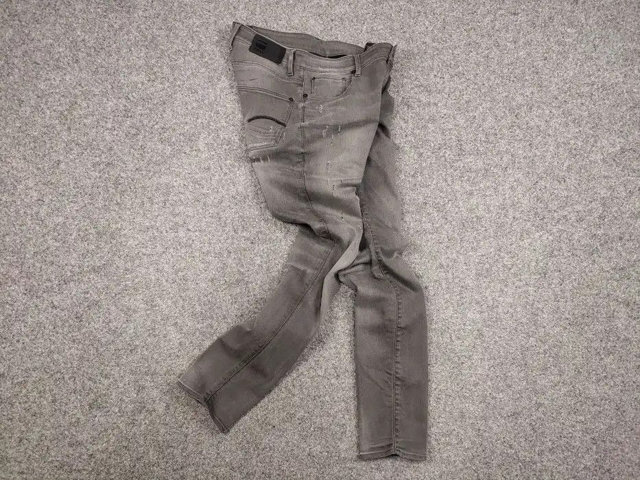 G-Star G Star Raw Revend Super Slim Distressed Denim Grey Jeans Size US 34 / EU 50 - 7 Thumbnail