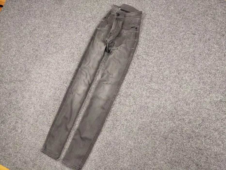 G-Star G Star Raw Revend Super Slim Distressed Denim Grey Jeans Size US 34 / EU 50 - 2 Thumbnail