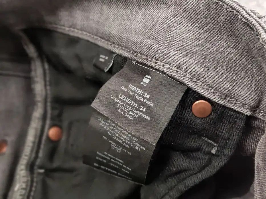 G-Star G Star Raw Revend Super Slim Distressed Denim Grey Jeans Size US 34 / EU 50 - 9 Thumbnail