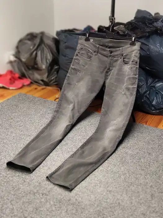 G-Star G Star Raw Revend Super Slim Distressed Denim Grey Jeans Size US 34 / EU 50 - 10 Thumbnail