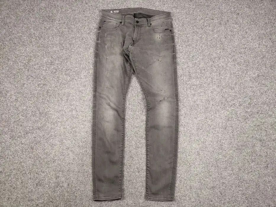 G-Star G Star Raw Revend Super Slim Distressed Denim Grey Jeans Size US 34 / EU 50 - 5 Thumbnail