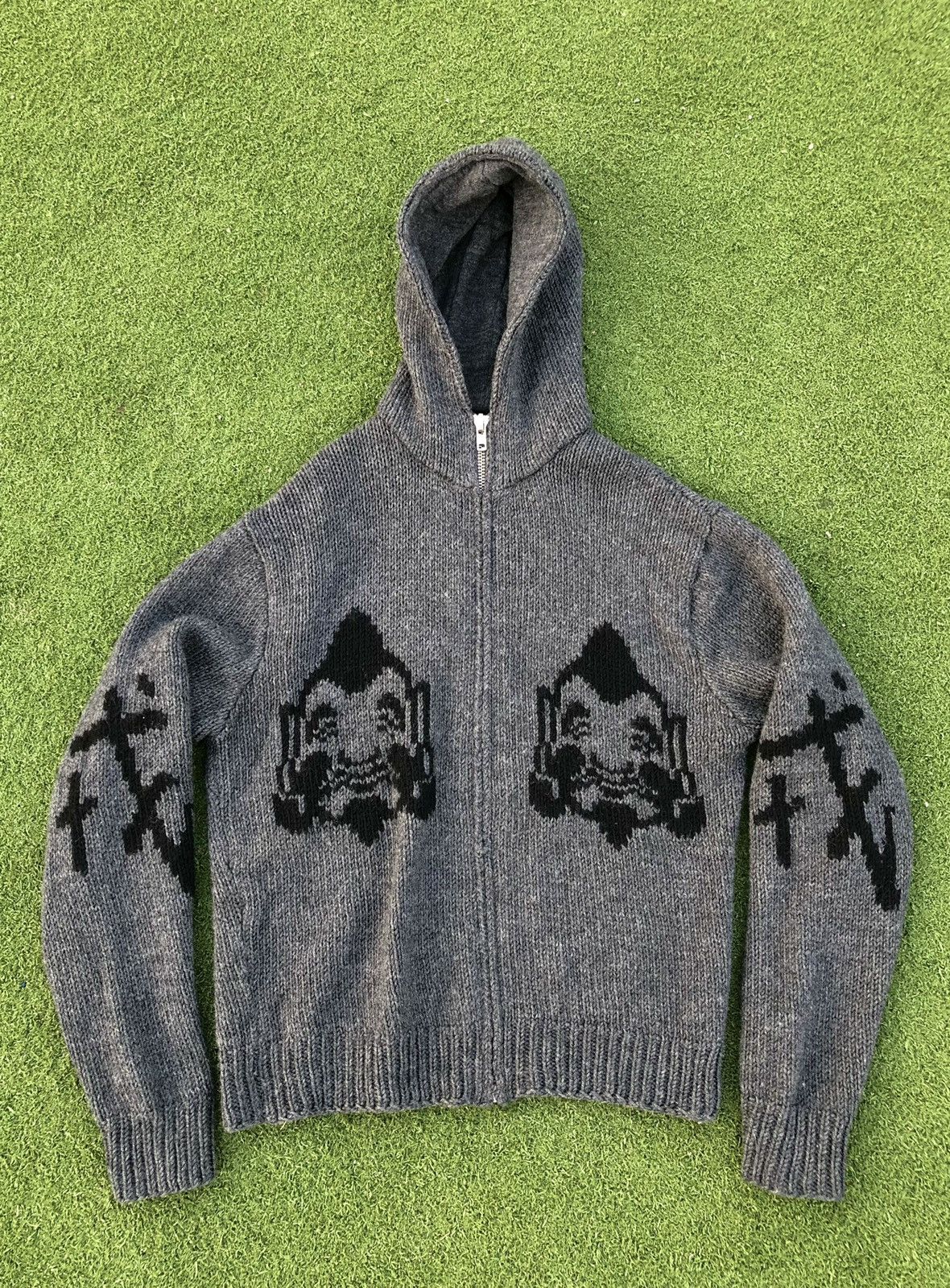 VERY RARE Vintage Evisu knitted zip hoodie