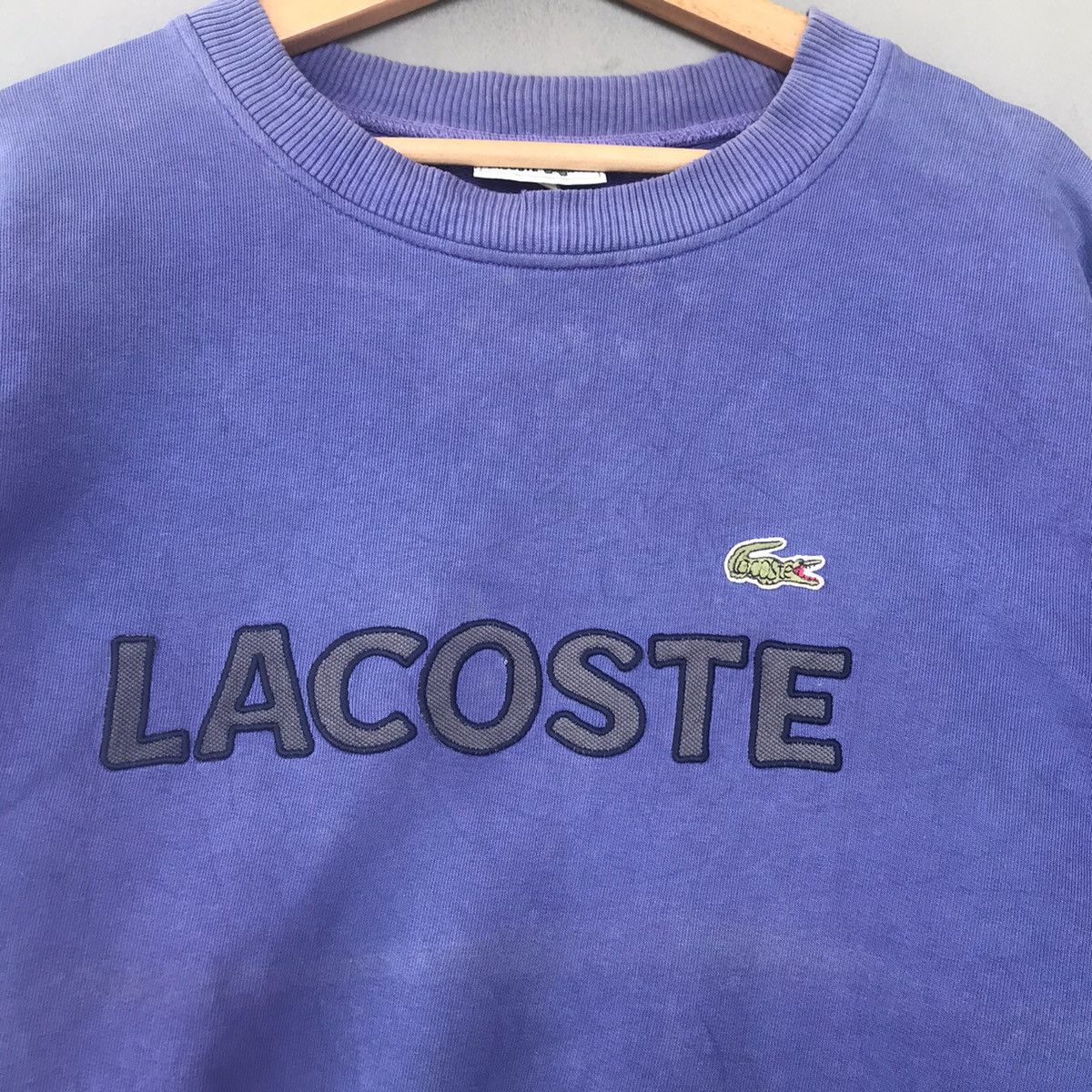 Lacoste × Vintage Vintage Lacoste Big Logo Spell Out Sweatshirt Size US L / EU 52-54 / 3 - 2 Thumbnail