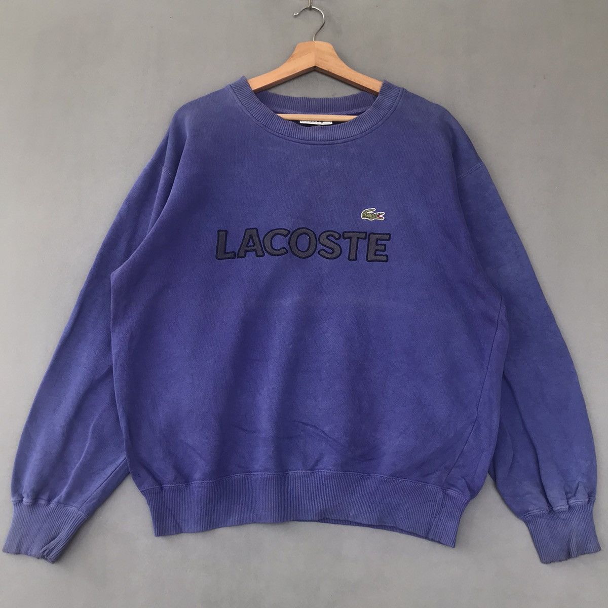Lacoste × Vintage Vintage Lacoste Big Logo Spell Out Sweatshirt Size US L / EU 52-54 / 3 - 1 Thumbnail