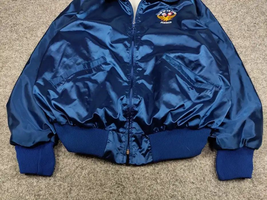 Delong Vintage 90' Delong Light Blue Bomber Jacket Club of U.S. Car Size US L / EU 52-54 / 3 - 4 Thumbnail