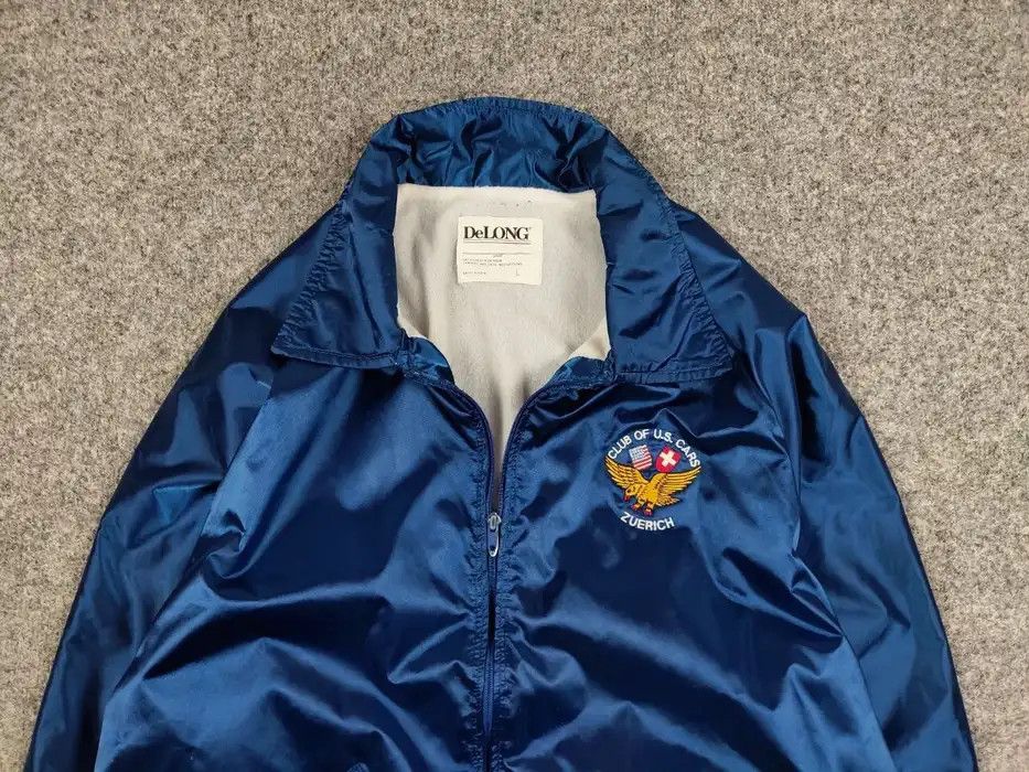 Delong Vintage 90' Delong Light Blue Bomber Jacket Club of U.S. Car Size US L / EU 52-54 / 3 - 3 Thumbnail