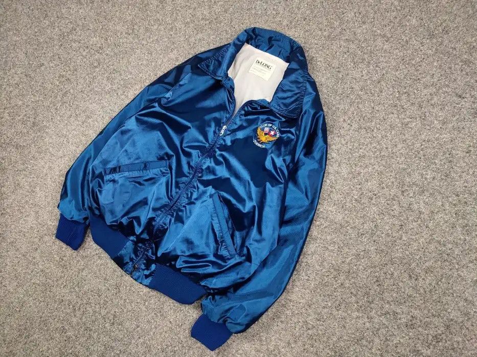 Delong Vintage 90' Delong Light Blue Bomber Jacket Club of U.S. Car Size US L / EU 52-54 / 3 - 2 Thumbnail