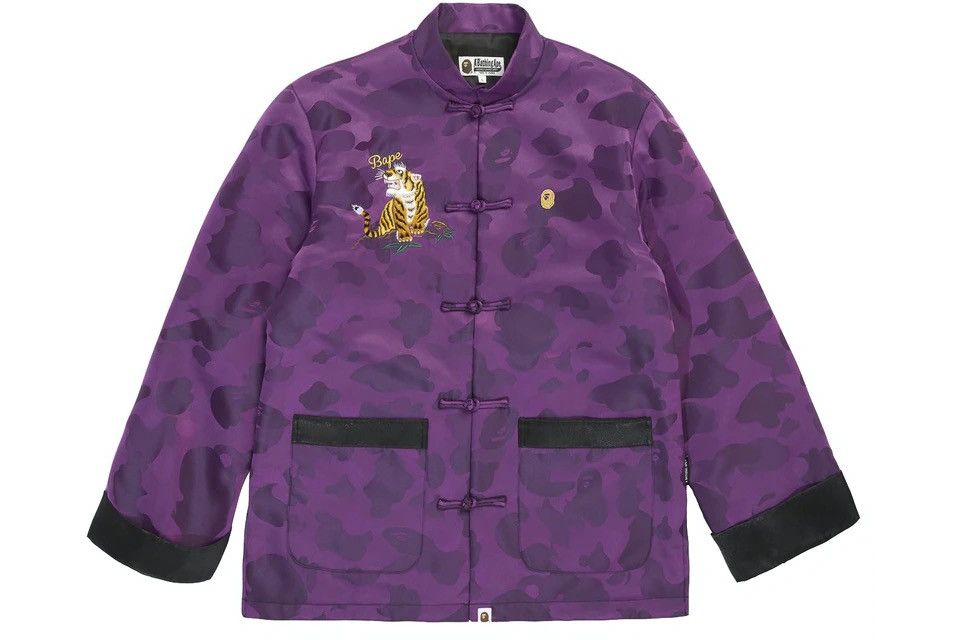 Bape BAPE Color Camo Padded China Jacket Purple Grailed