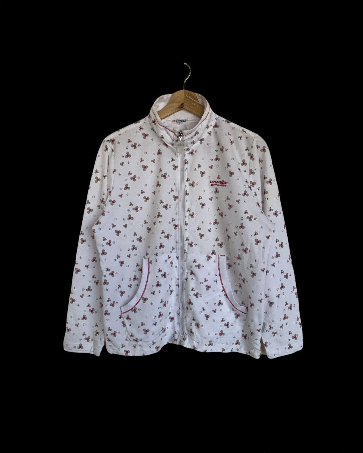 Dunlop × Sports Specialties × Vintage Vintage Dunlop Motorsport Zip Up Sweatshirt Floral Design Size M / US 6-8 / IT 42-44 - 1 Thumbnail