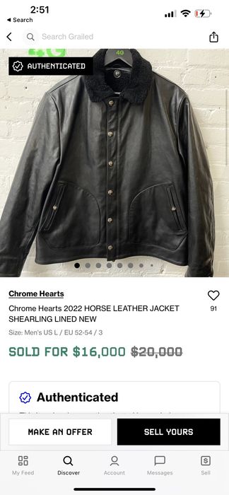 Chrome Hearts 🔥CHROME HEARTS MINK SHEARLING FUR LEATHER JACKET | Grailed