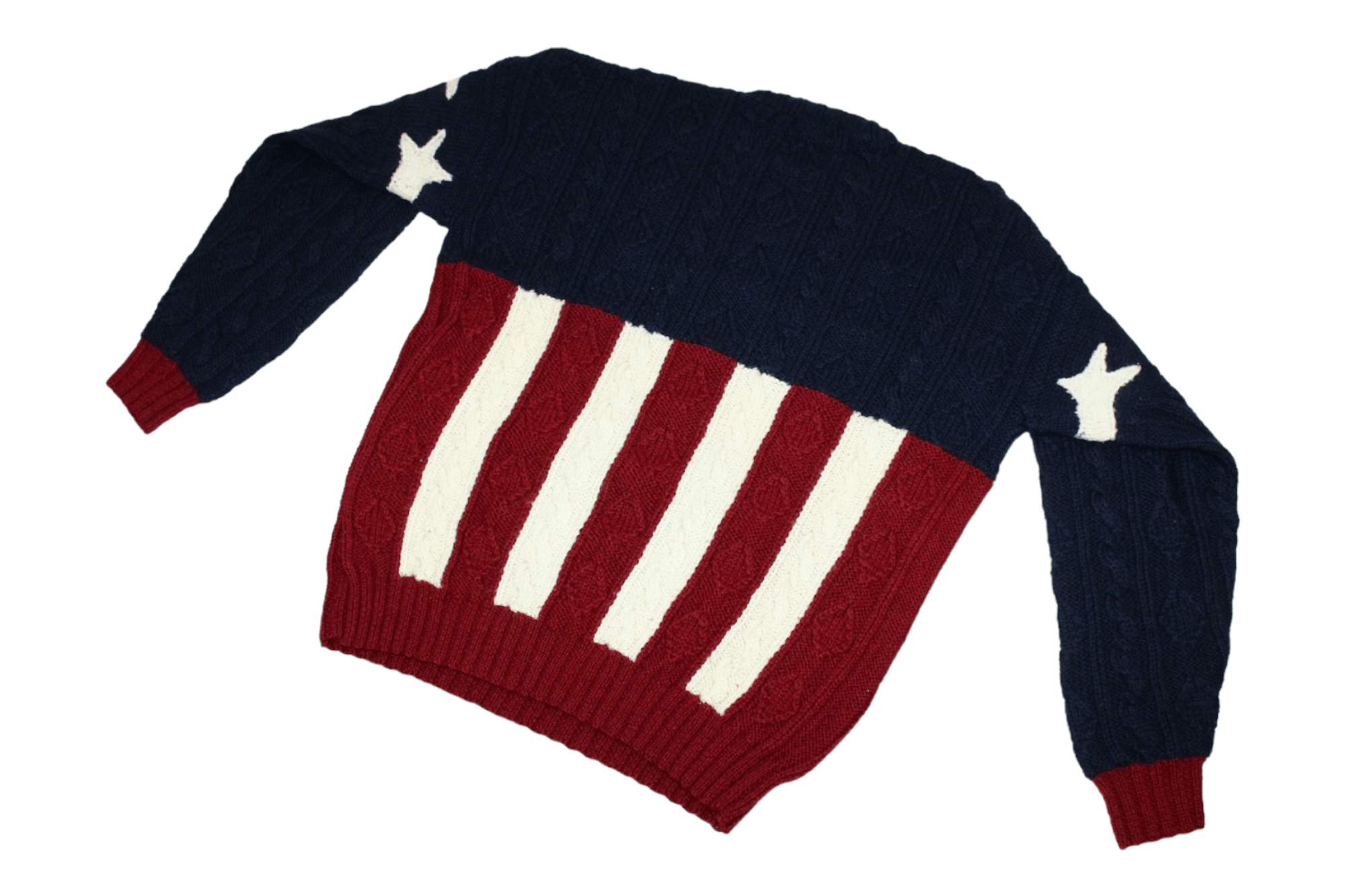 Gant Rugger 🔥VTG🔥 GANT USA Flag Cable Knit Wool Crew Sweater Size US XL / EU 56 / 4 - 5 Thumbnail