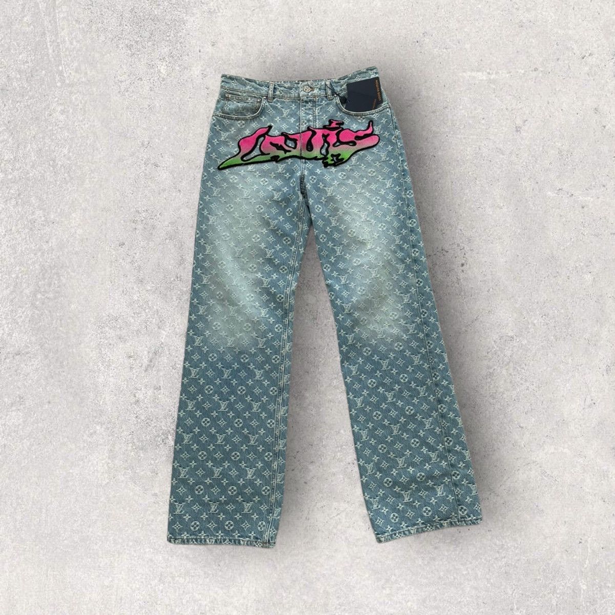 Louis Vuitton Lv Monogram Denim Jeans, Grailed