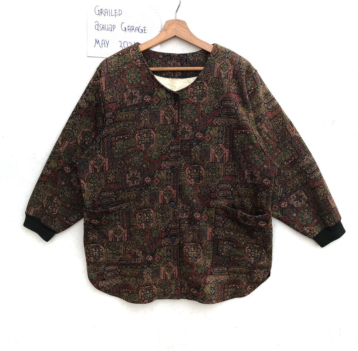Japanese Brand × Vintage Full-print Japanese Brand Wool Cardigan Size US L / EU 52-54 / 3 - 1 Thumbnail