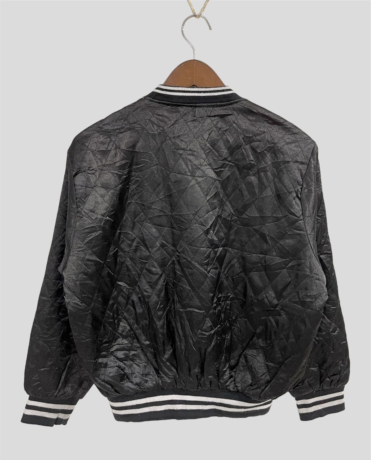 Japanese Brand × Vintage VINTAGE SATIN BLACK CATS FULL ZIPPER SUKAJAN SOUVENIR JACKET Size US M / EU 48-50 / 2 - 6 Thumbnail