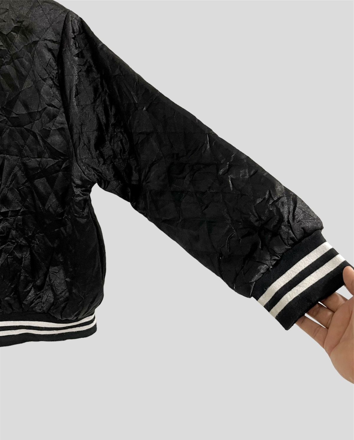 Japanese Brand × Vintage VINTAGE SATIN BLACK CATS FULL ZIPPER SUKAJAN SOUVENIR JACKET Size US M / EU 48-50 / 2 - 8 Thumbnail